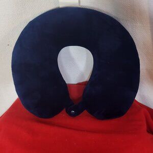 Protégé Cobalt Blue Poly 12"x13"  Zip Out Memory Foam Neck Pillow w/Snap Closure